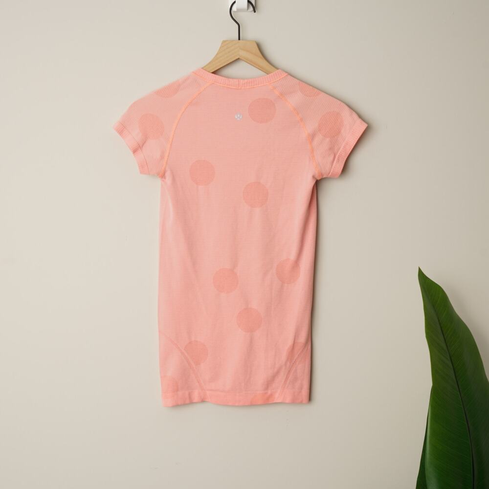 Lululemon Run: Swiftly Tech Short Sleeve in Pop Orange Polka Dot Running Active - Picture 4 of 10
